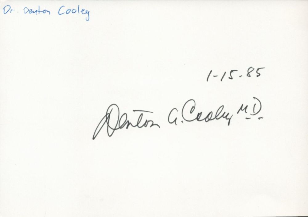 Lot 653: American heart and cardiothoracic surgeon Dr Denton Cooley...