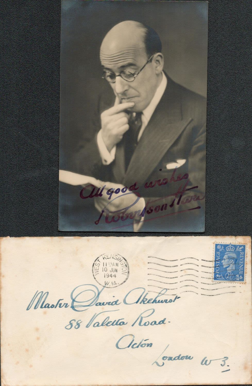 Lot 659: British Actor Robertson Hare OBE Signed 5. 5...