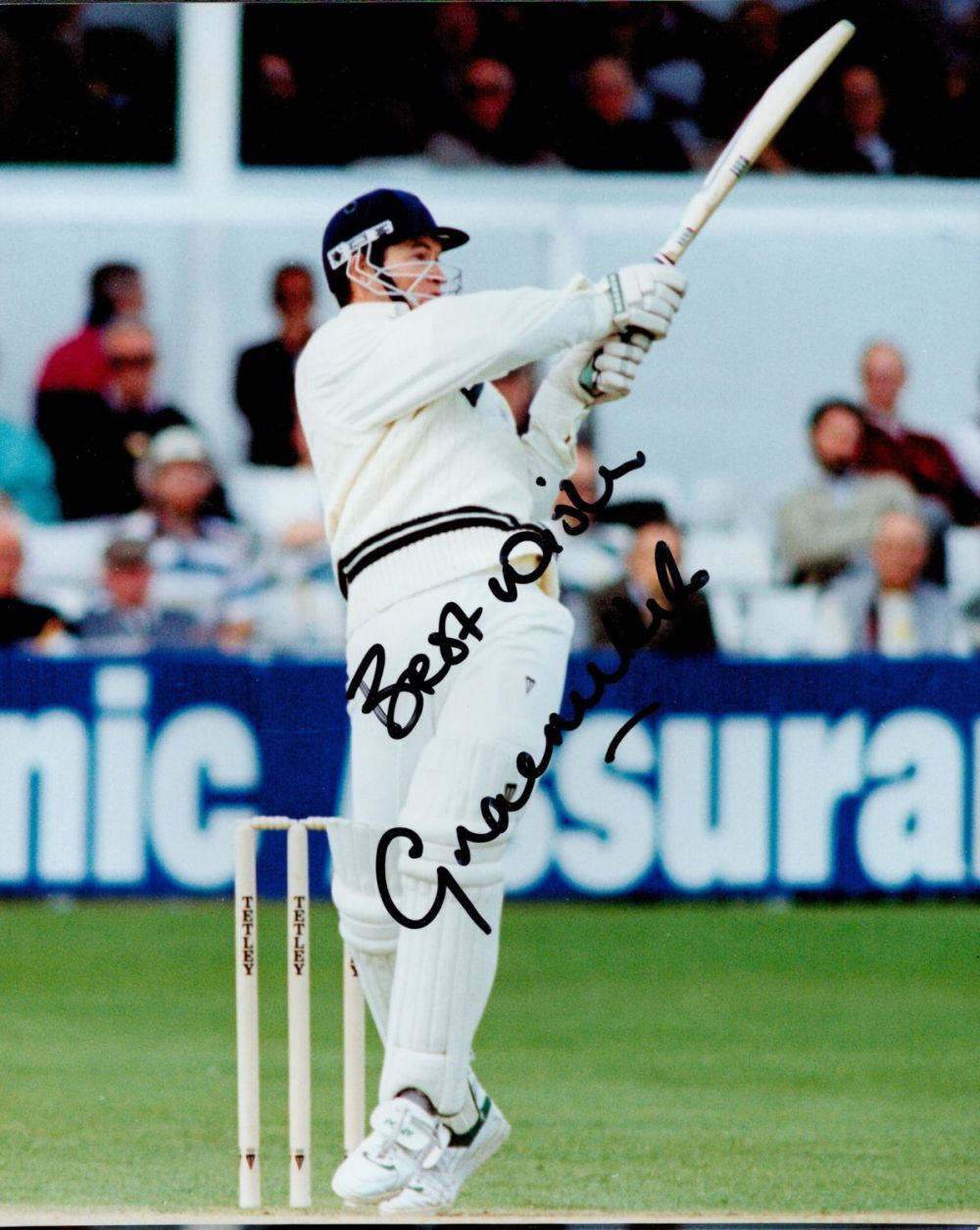 Lot 687: Graeme Hick signed 10x8 colour photo pictured in...