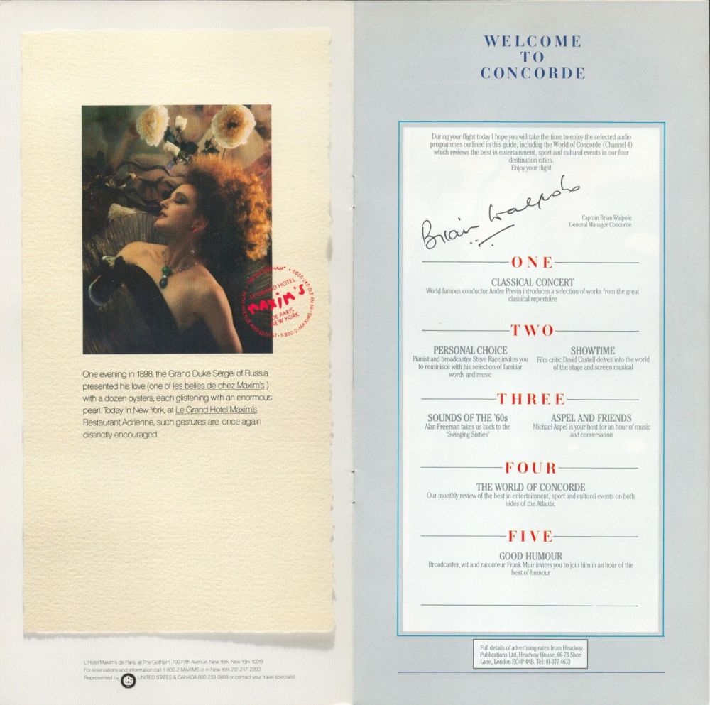 Lot 701: Concorde Pilot Captain Brian Walpole Printed Signature in...