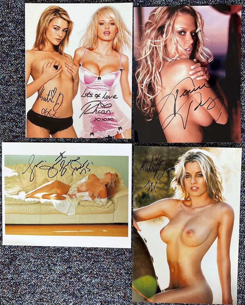 Lot 711: Glamour Model Collection of 5 Signatures upon 3...
