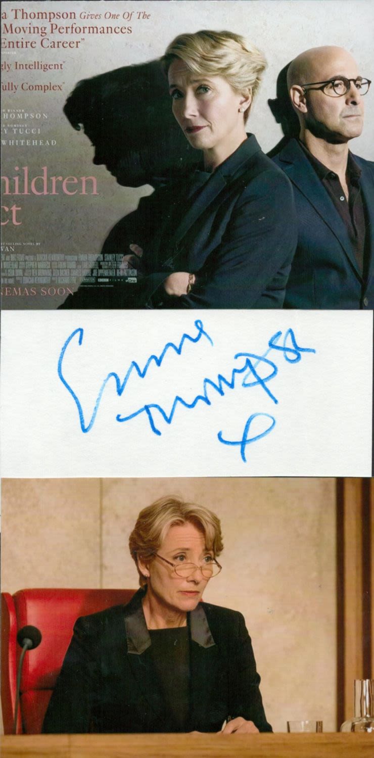 Lot 714: English Actress Emma Thompson Signed Signature piece with...