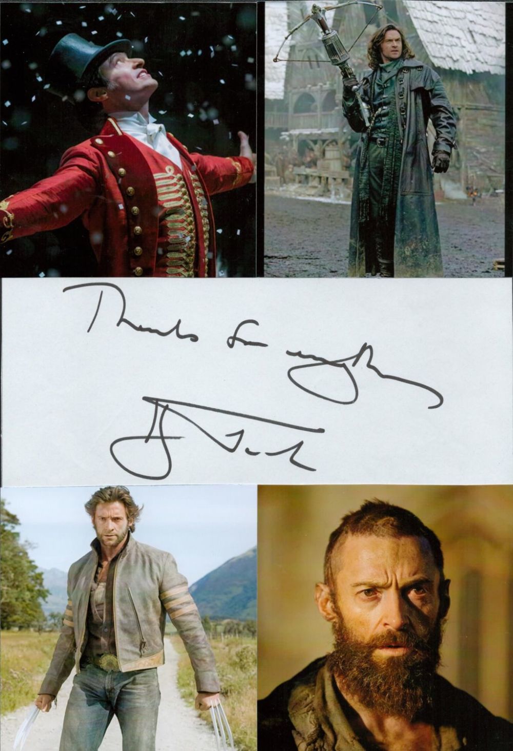 Lot 728: Australian Actor Hugh Jackman Signed Signature page with...