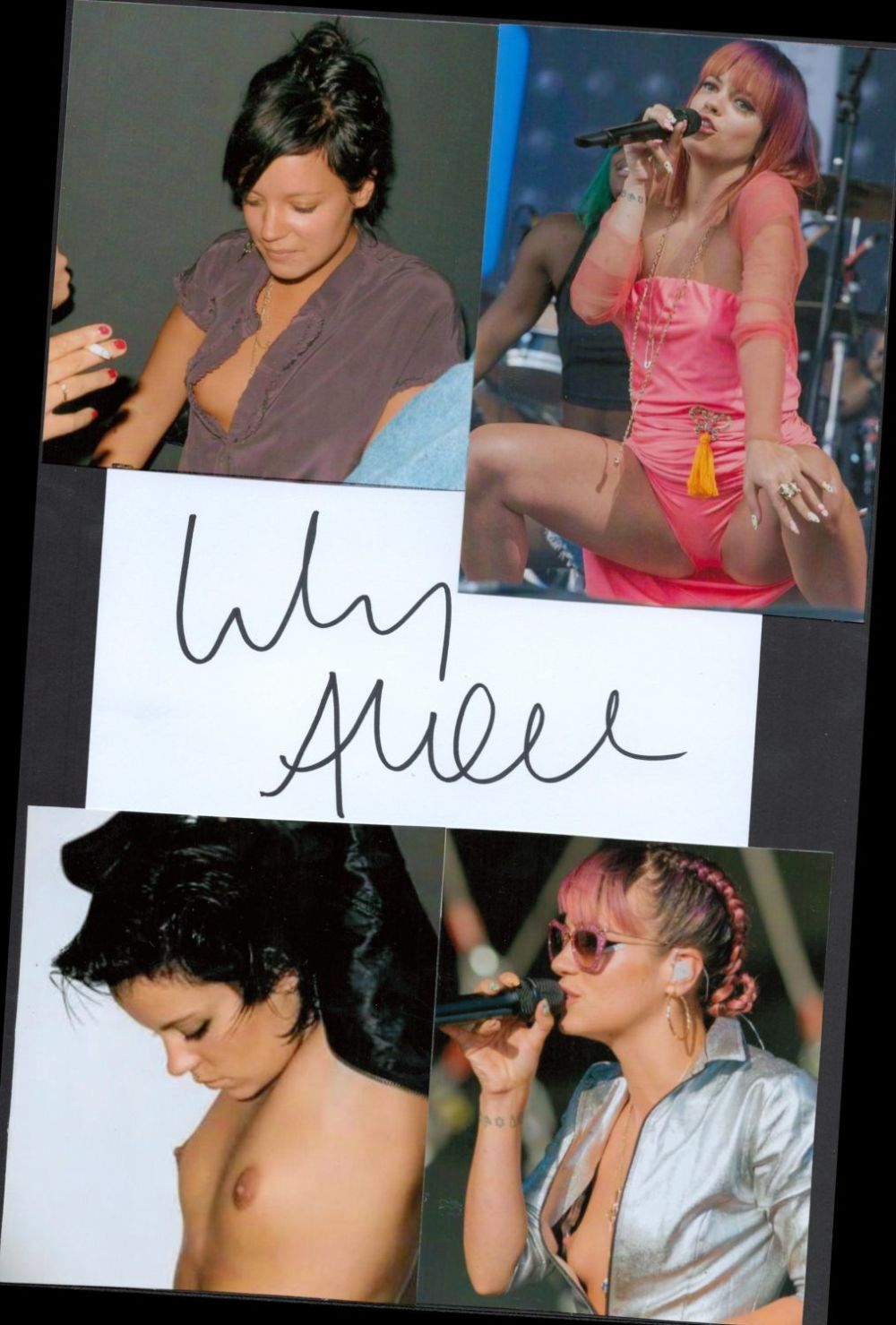 Lot 730: British Singer Lily Allen Signed Signature piece with...