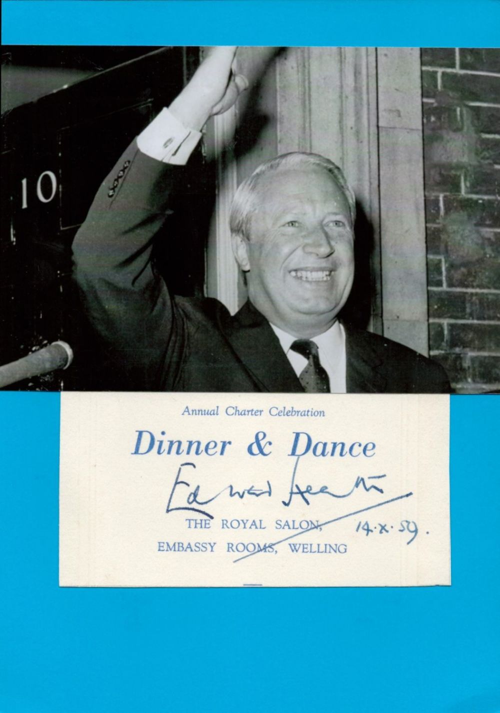 Lot 742: Sir Edward Heath (Ex-Prime Minister) Signed Dinner Menu...