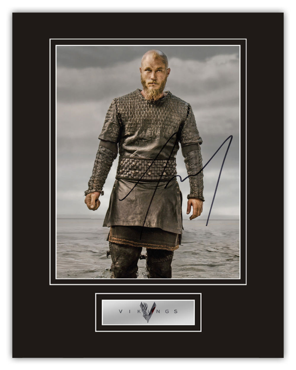 Lot 751: Stunning Display! Vikings Travis Fimmel hand signed professionally...
