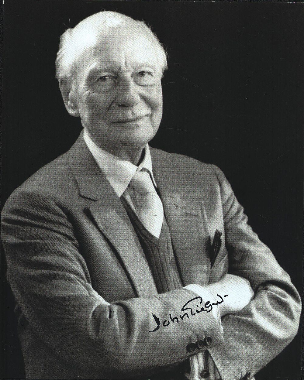 Lot 153: Sir John Gielgud signed 6x5inch black and white...