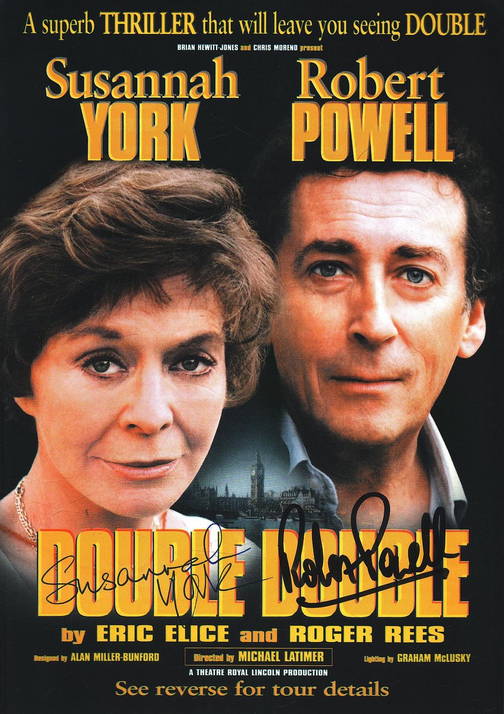 Lot 160: Susannah York and Robert Powell signed Double Theatre...