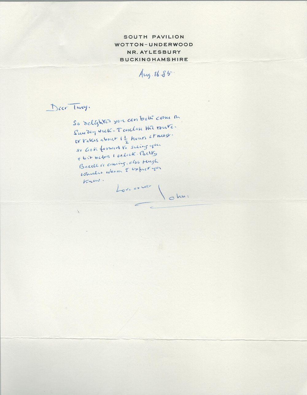 Lot 200: Sir John Gielgud signed handwritten letter to Anthony...