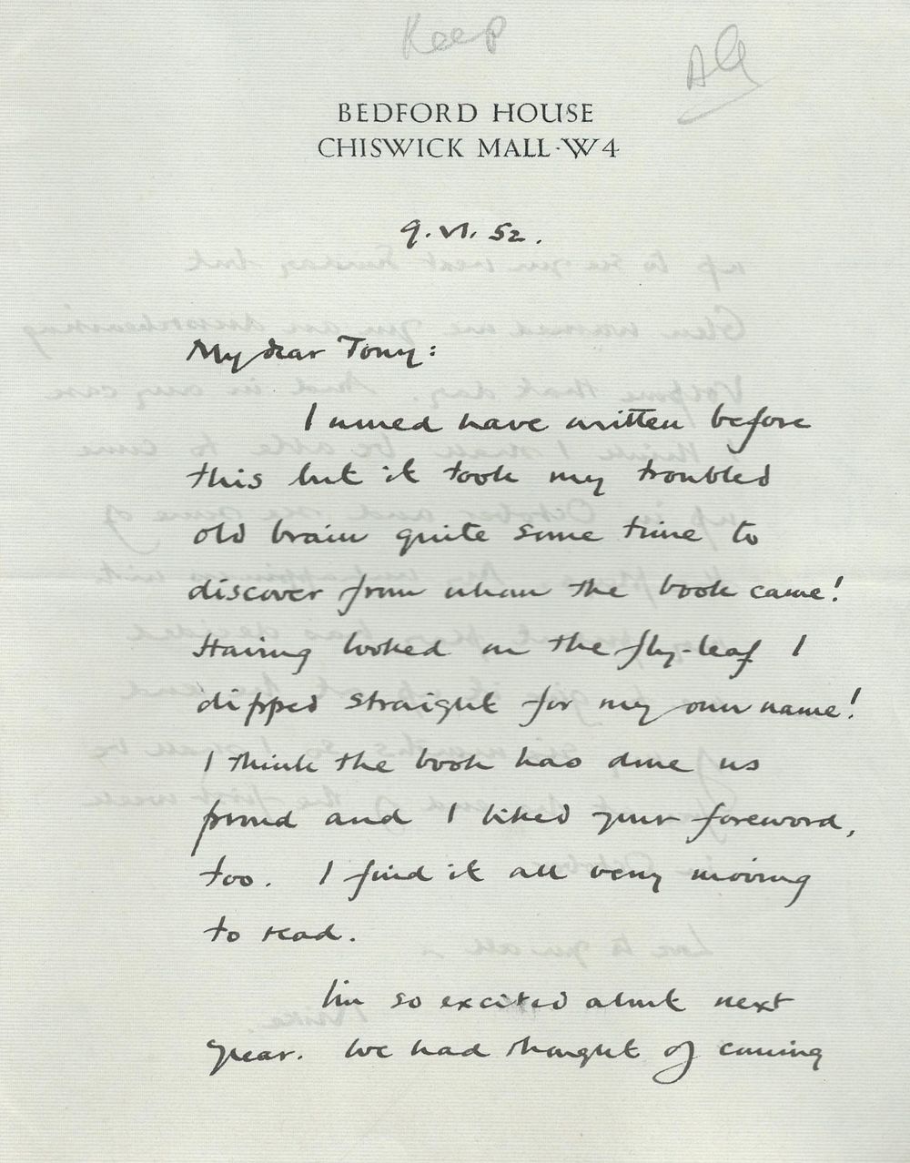 Lot 201: Michael Redgrave British Actor signed handwritten letter to...