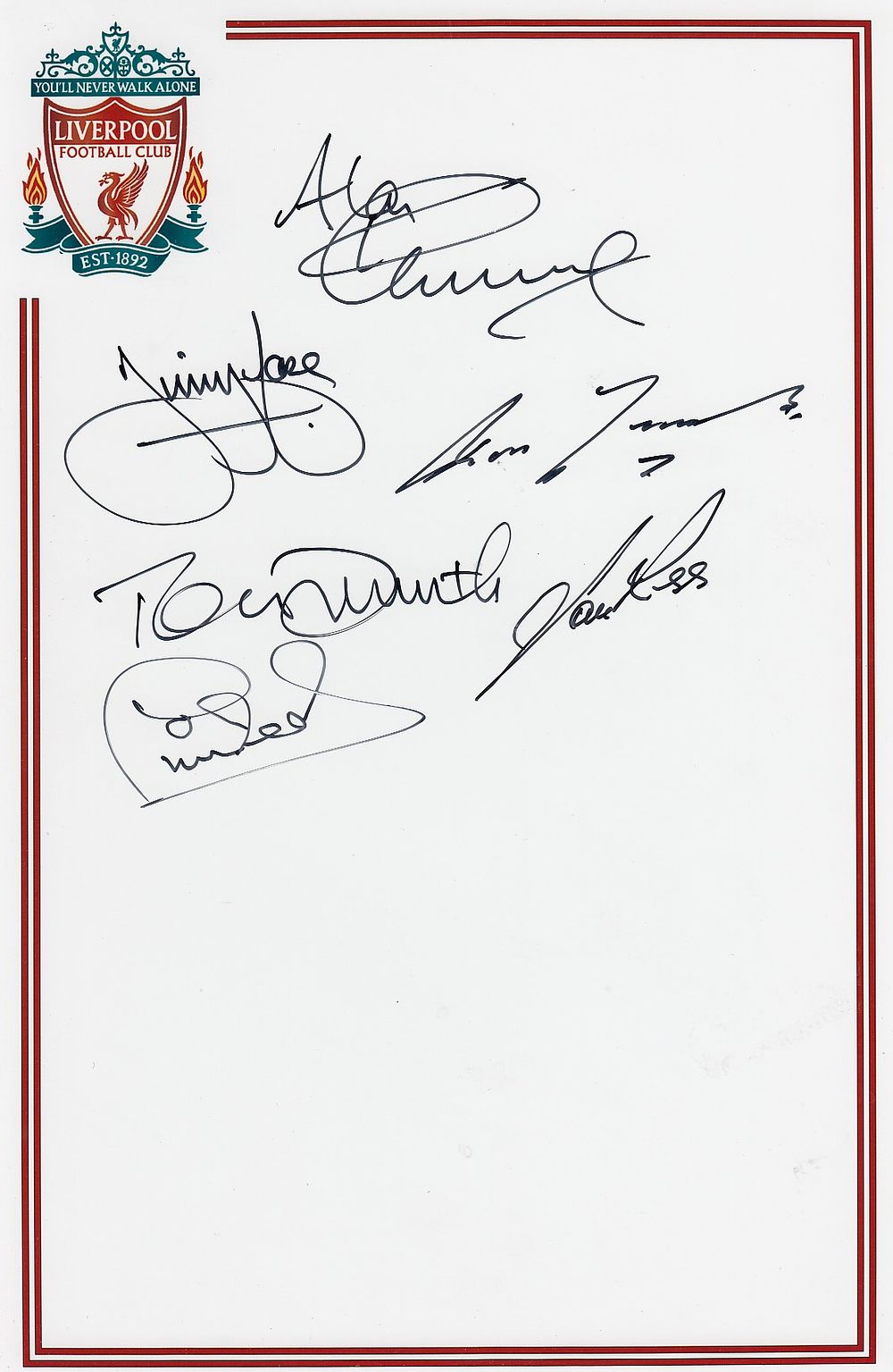 Lot 297: Autographed LIVERPOOL 12 x 8 Crested Photo :...