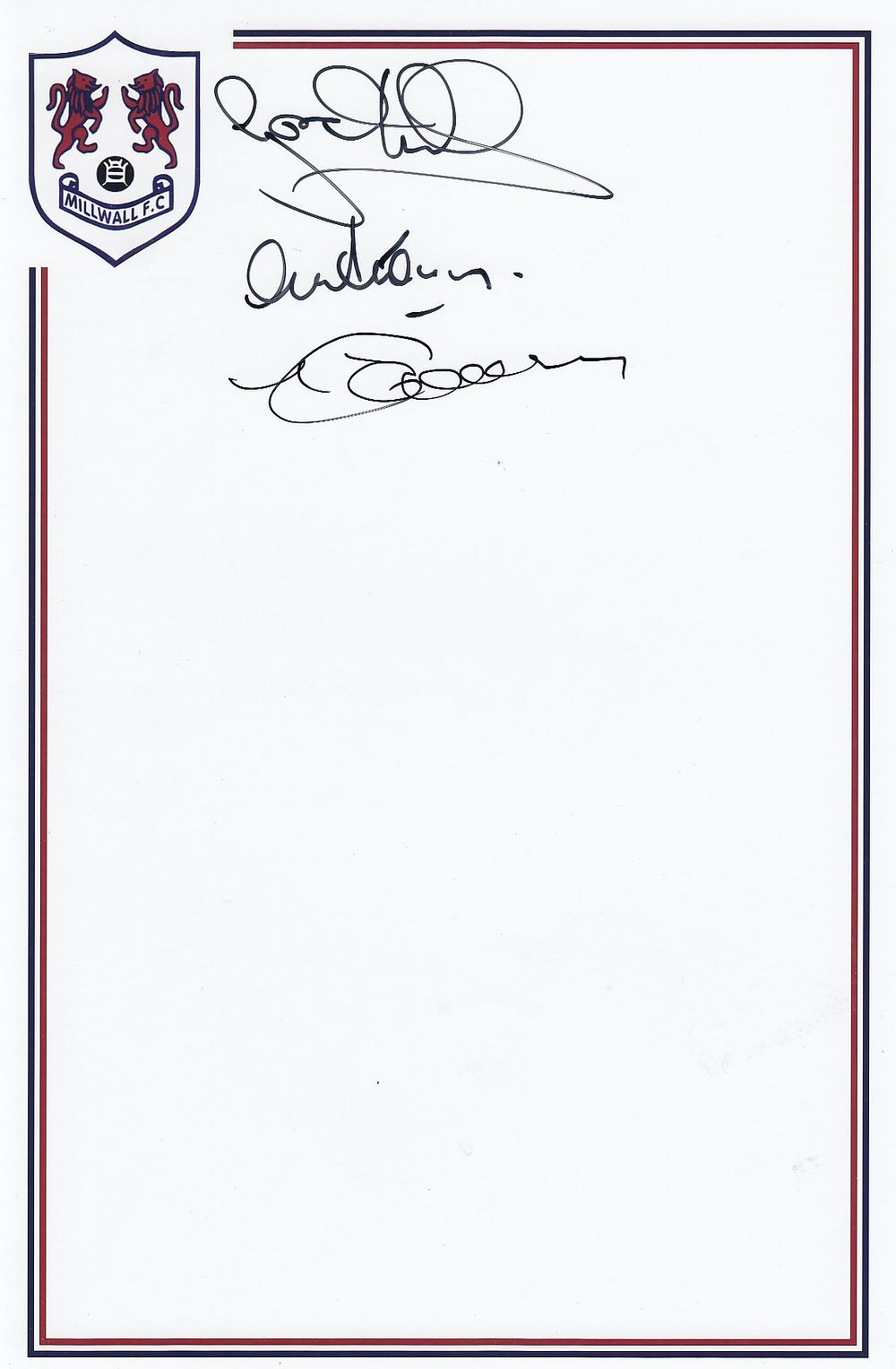 Lot 298: Autographed MILLWALL 12 x 8 Crested Photo :...