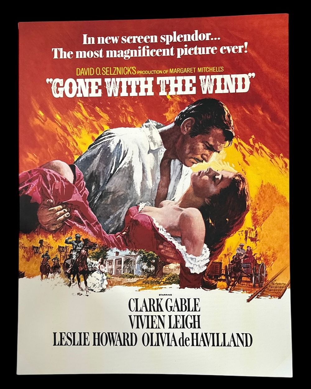 Lot 308: Gone With the Wond colour movie poster print...