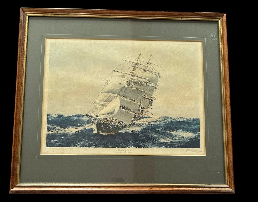 Lot 313: Jack Spurling signed Thermopylae Clipper Ship colour picture....