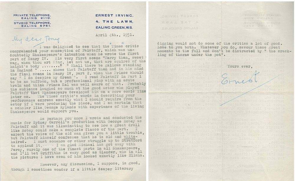 Lot 357: Ernest Irving British Composer and Conductor signed and...