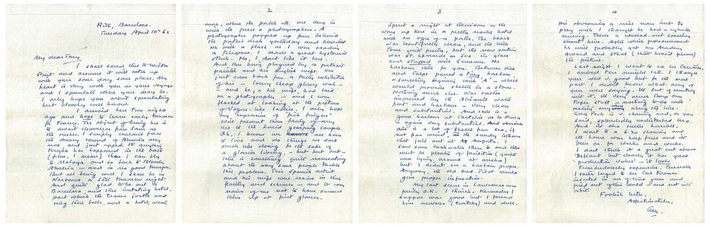 Lot 363: Alec Guinness handwritten correspondence letter signed Alec dated...