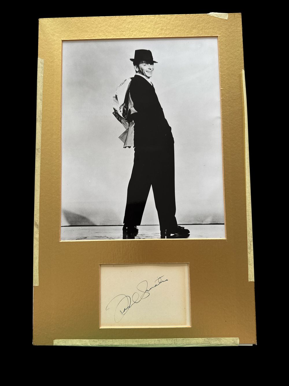 Lot 397: Frank Sinatra Signature piece with black and white...