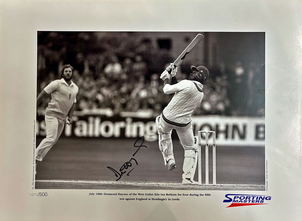 Lot 419: Desmond Haynes signed limited edition print with The...