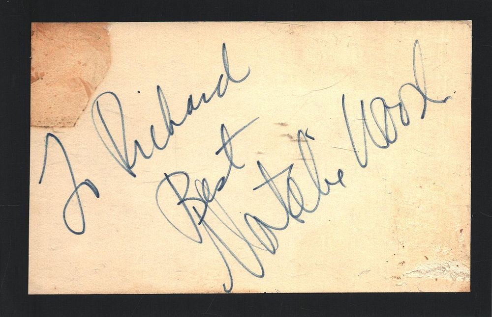 Lot 428: Natalie Wood signed white card. Good condition. All...