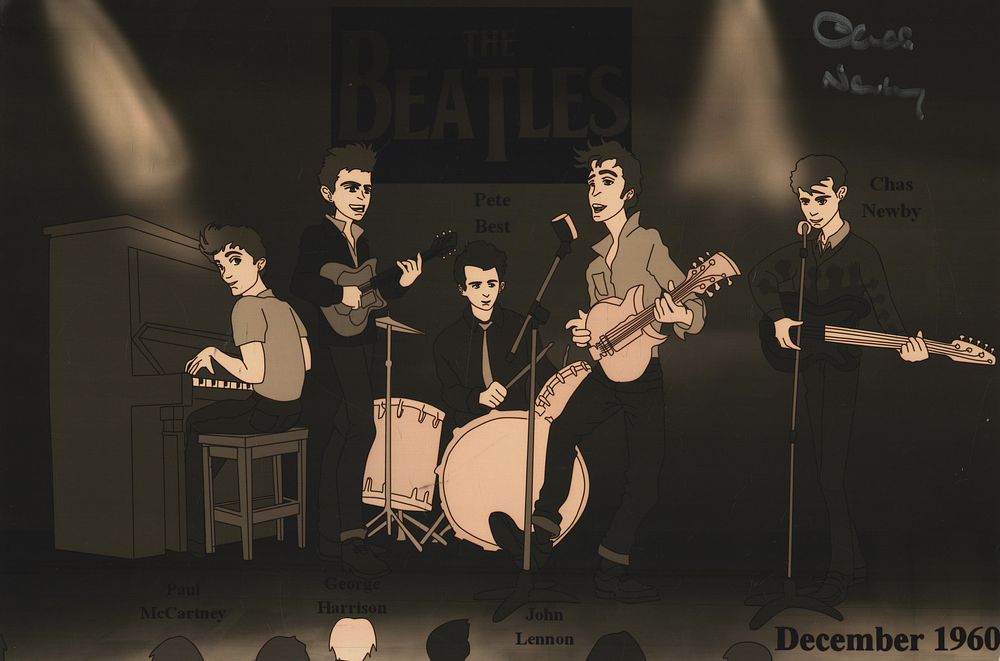 Lot 469: Chas Newby signed 'The Beatles Cartoon' 12x8 inch...