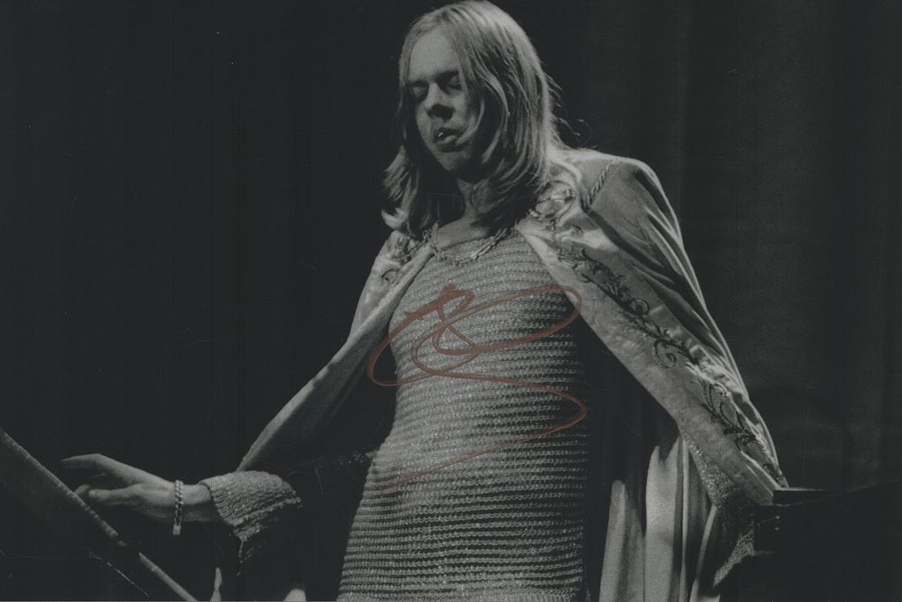 Lot 470: Rick Wakeman signed 12x8 inch black & white...