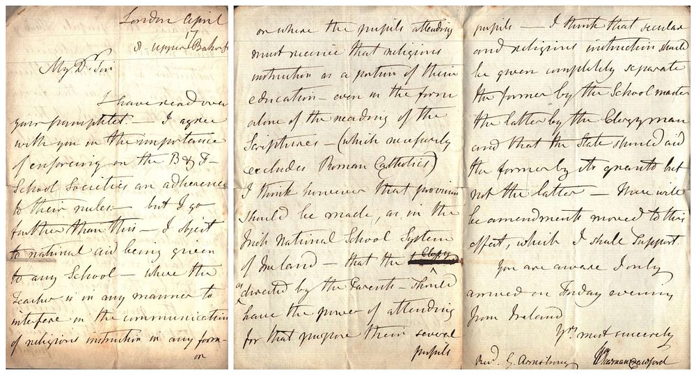 Lot 507: William Sharman Crawford signed letter. Campaigner for tenant...