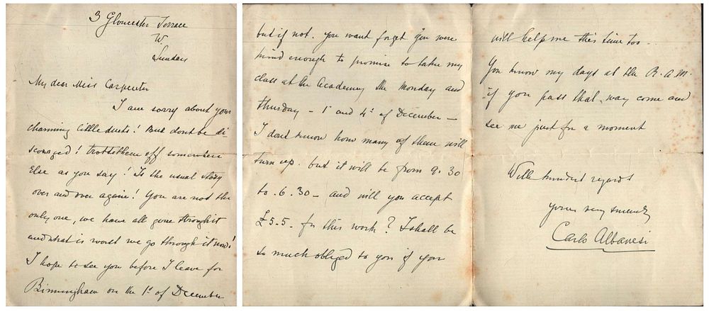 Lot 513: Carlo Albanesi signed letter. Composer and pianist. Good...
