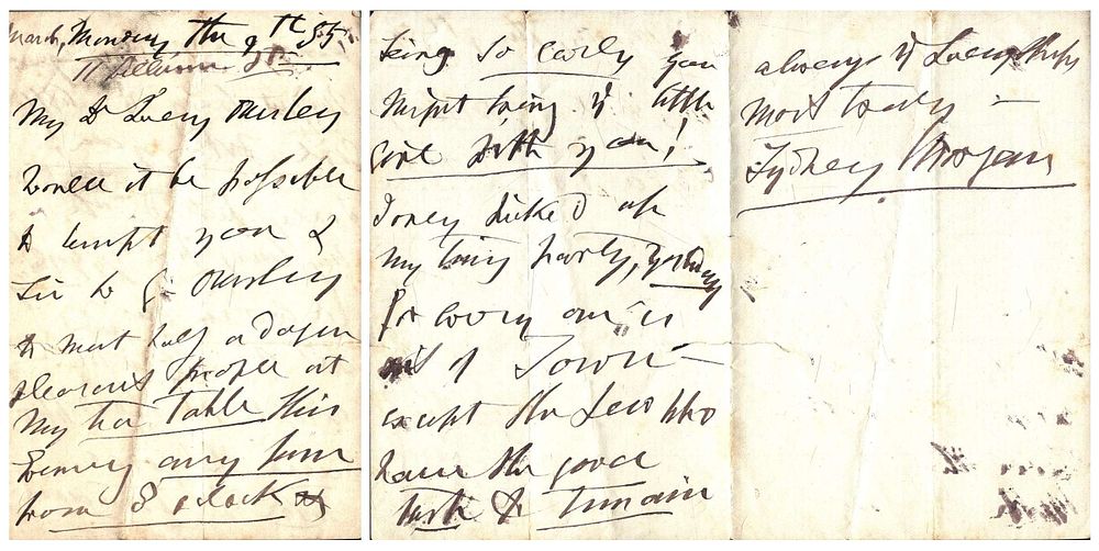 Lot 514: Lady Morgan Sydney signed 1855 letter. Irish novelist....