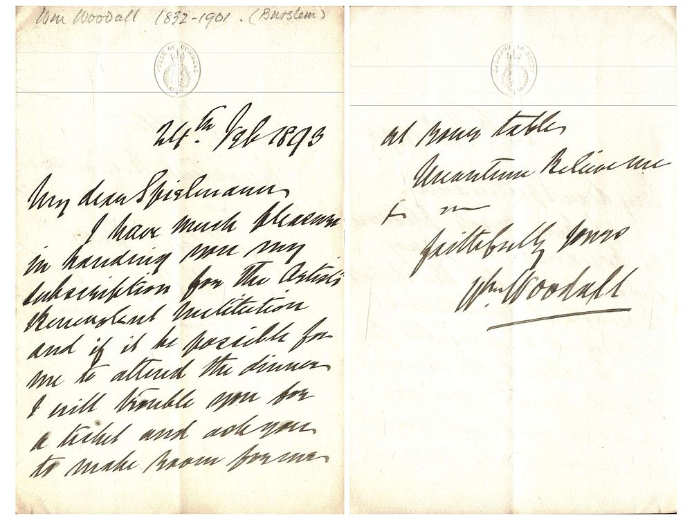 Lot 518: William Woodall signed 1893 letter. British liberal politician....