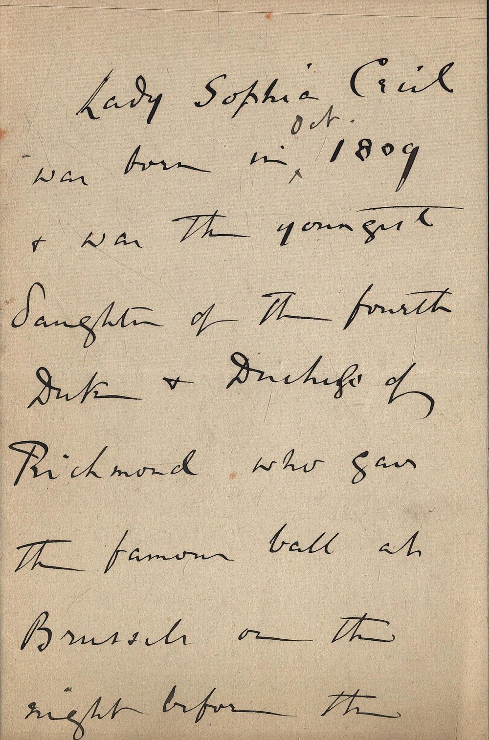 Lot 523: Lady Sophie Cecil signed 1898 letter with handwritten...