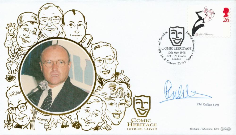 Lot 119: Phil Collins Genesis music legend signed 1998 Benham...
