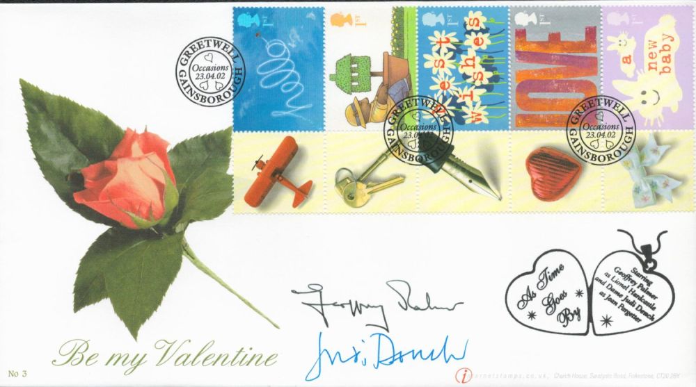 Lot 139: Judi Dench and Geoffrey Palmer signed 2002 Internetstamps...
