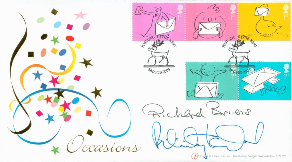 Lot 140: Richard Briers and Felicity Kendal signed 2004 Internetstamps...