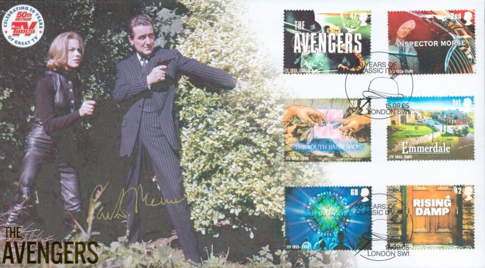 Lot 147: Patrick Macnee signed 2005 TV Avengers Internetstamps official...