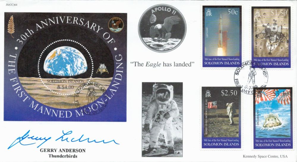 Lot 154: Gerry Anderson Thunderbirds signed 1999, 30th ann Moonlanding...
