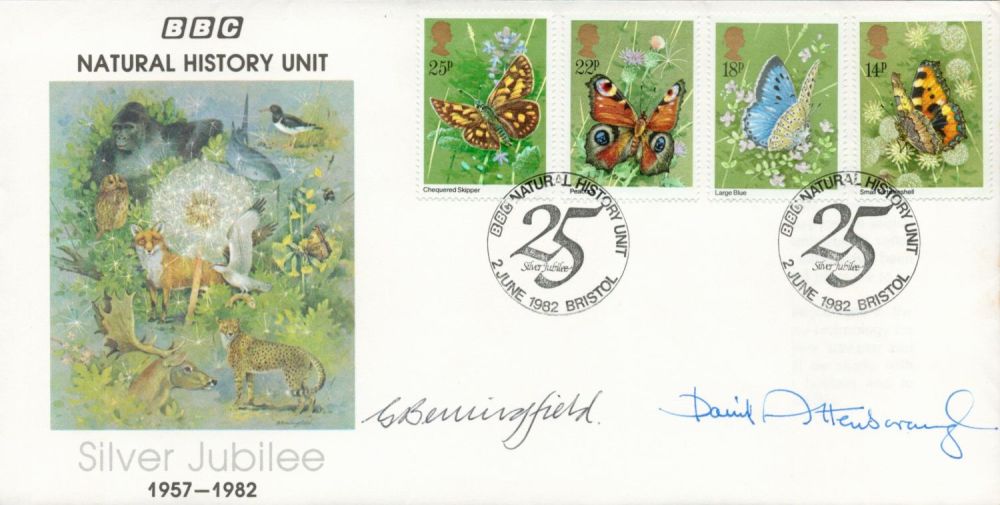 Lot 155: David Attenborough and cover artist Gordon Benningfield signed...