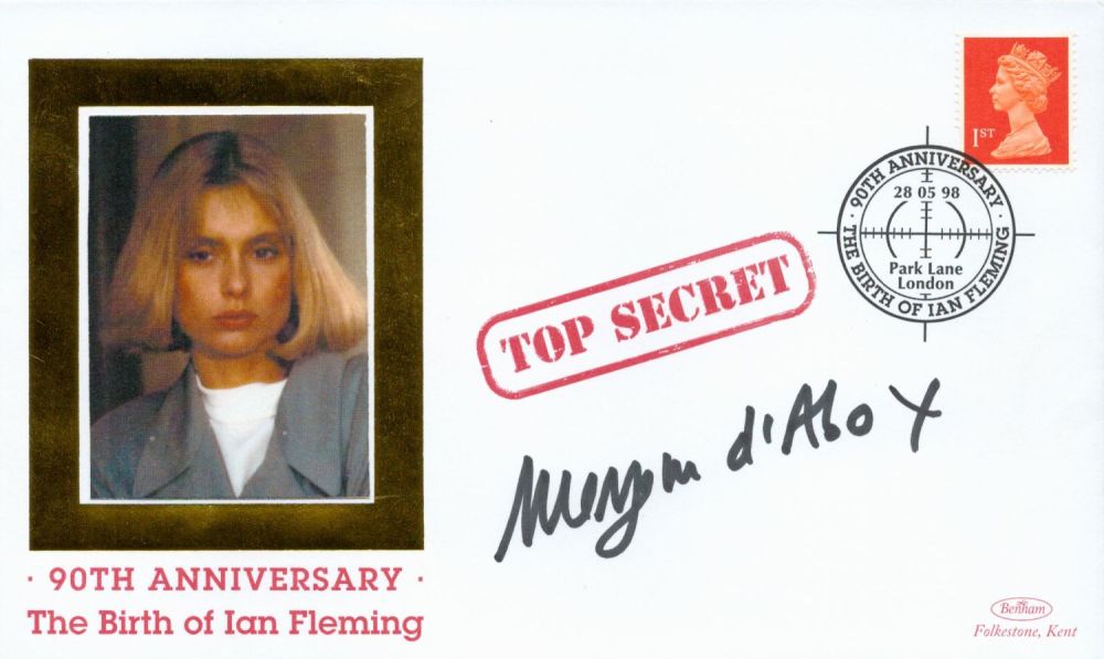 Lot 183: Maryam D'abo signed 1998, 90th Birthday Ian Fleming...