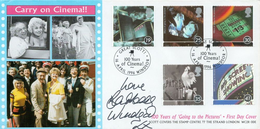 Lot 187: Barbara Windsor signed 1996 Cinema Official Scott FDC,...