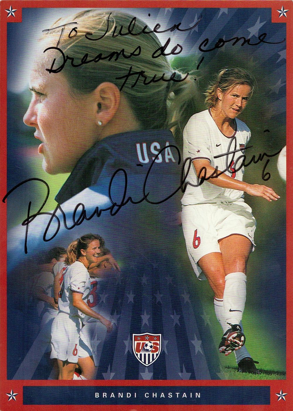 Lot 159: Brandi Chastain signed 7x5 inch colour promo photo....