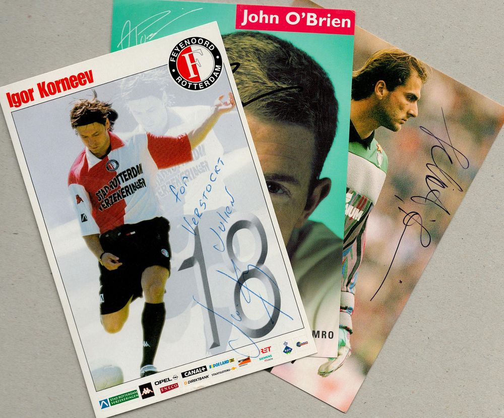 Lot 167: Football Collection signed photo postcards Igor Korneev, John...