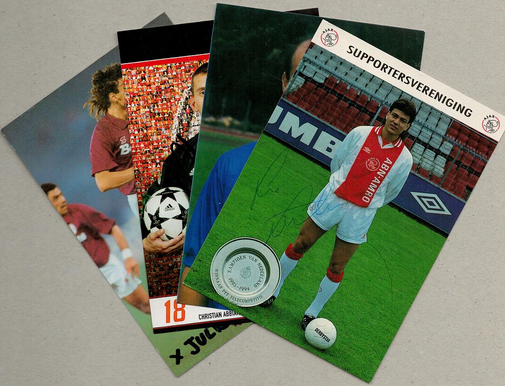 Lot 168: Football Collection signed photo postcards Jari Litmanen, Attilio...