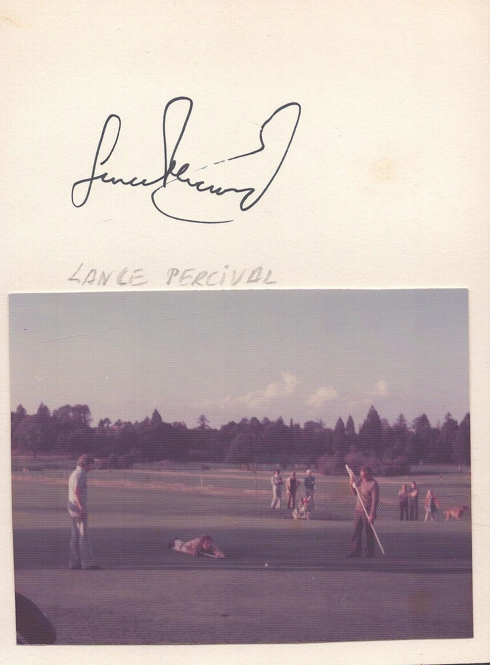 Lot 185: Lance Percival signed 6x4inch white card. Good condition....