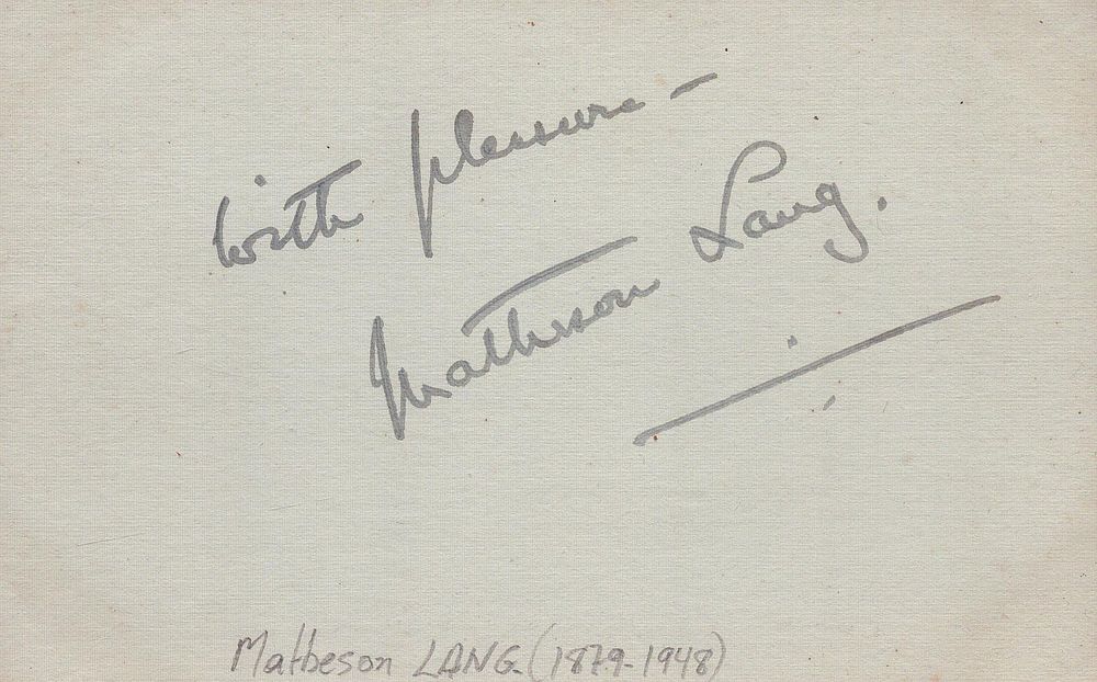 Lot 196: Matheson Lang signed 6x4inch card. Good condition. All...