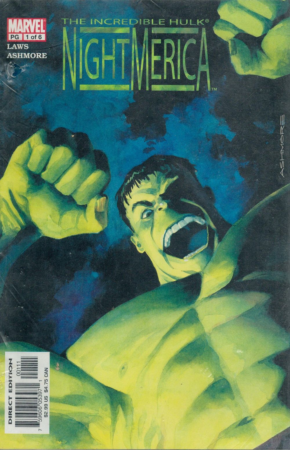 Lot 222: Marvel Comic Hulk Night-Merica Direct Edition1 of 6....