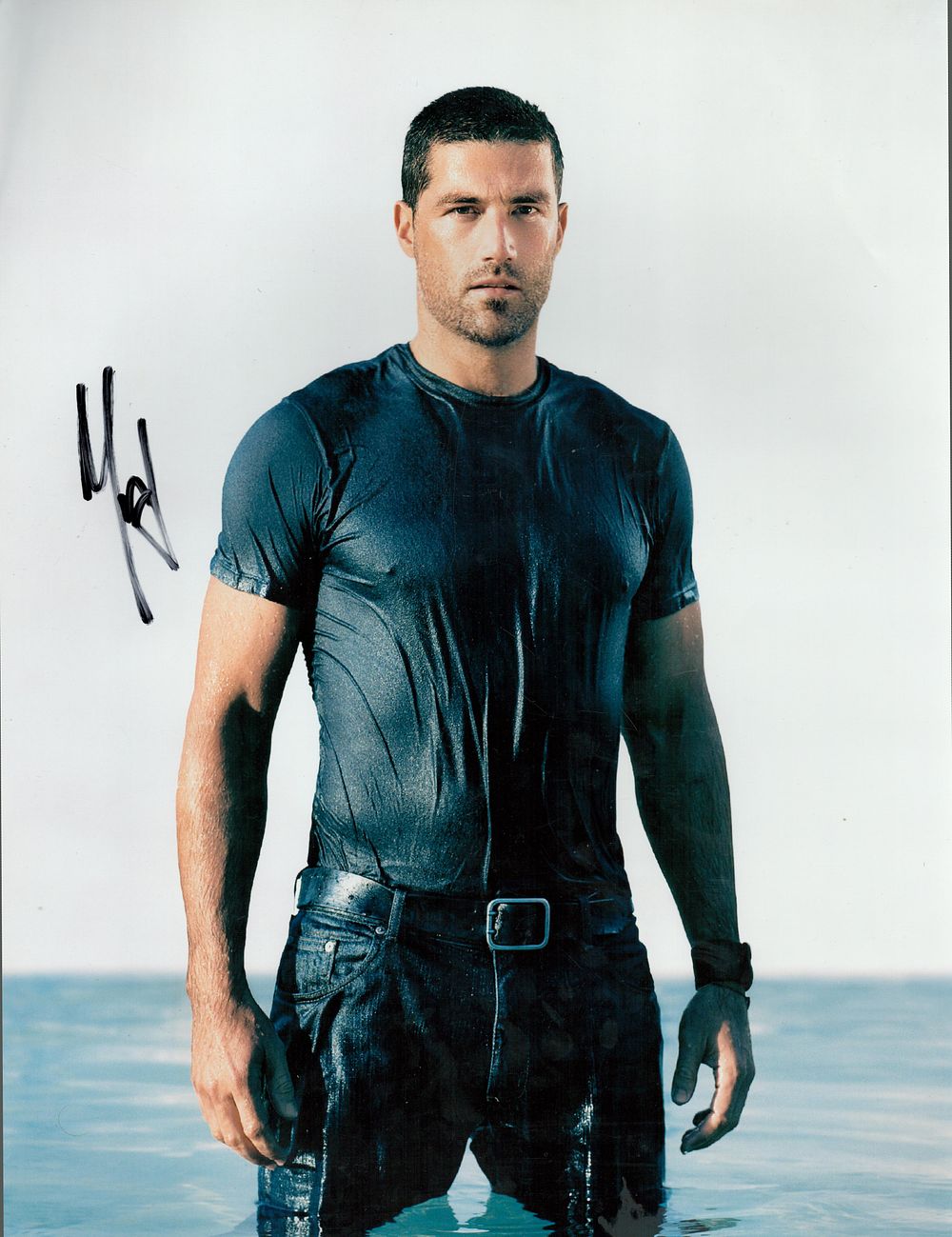 Lot 293: Mathew Fox signed 16x12inch colour photo. Good condition....