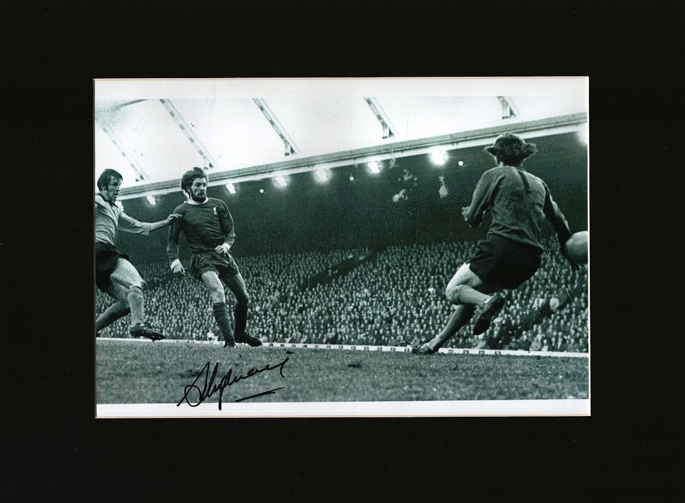 Lot 874: Football Steve Heighway signed 16x12inch mounted black and...