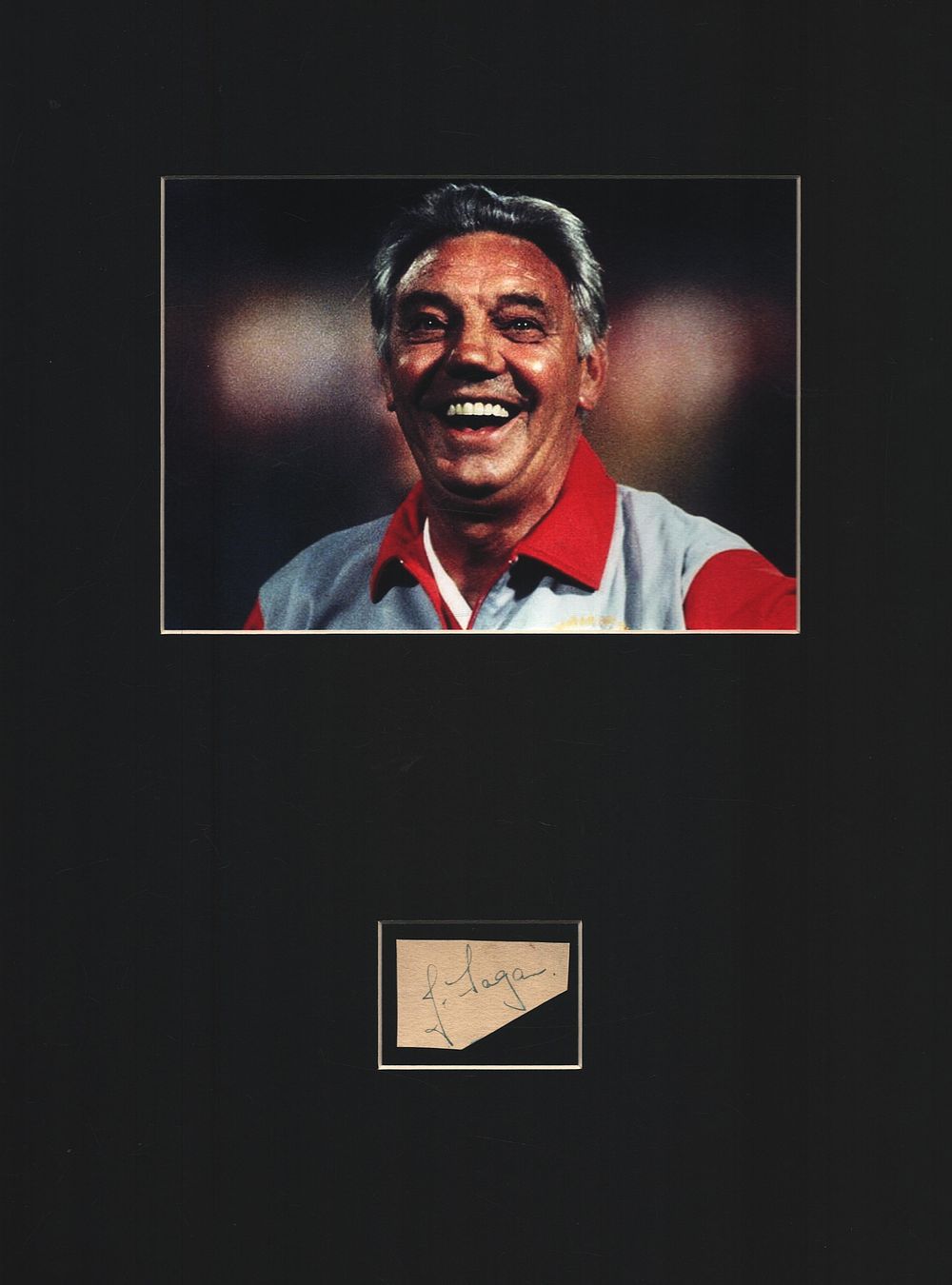 Lot 886: Football Joe Fagan 16x12inch mounted signature piece includes...