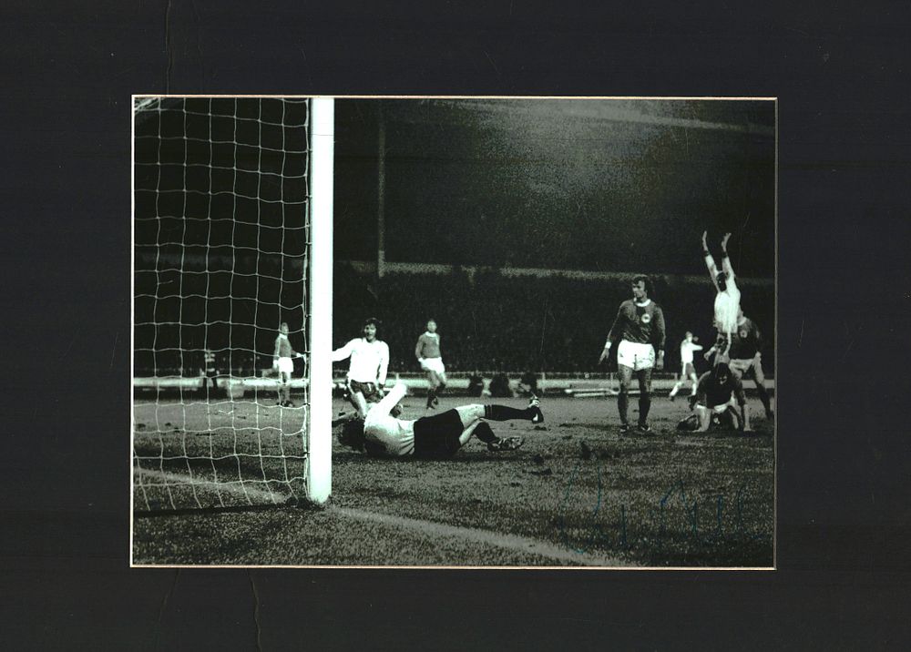 Lot 897: Football Colin Bell signed black & white pictured...