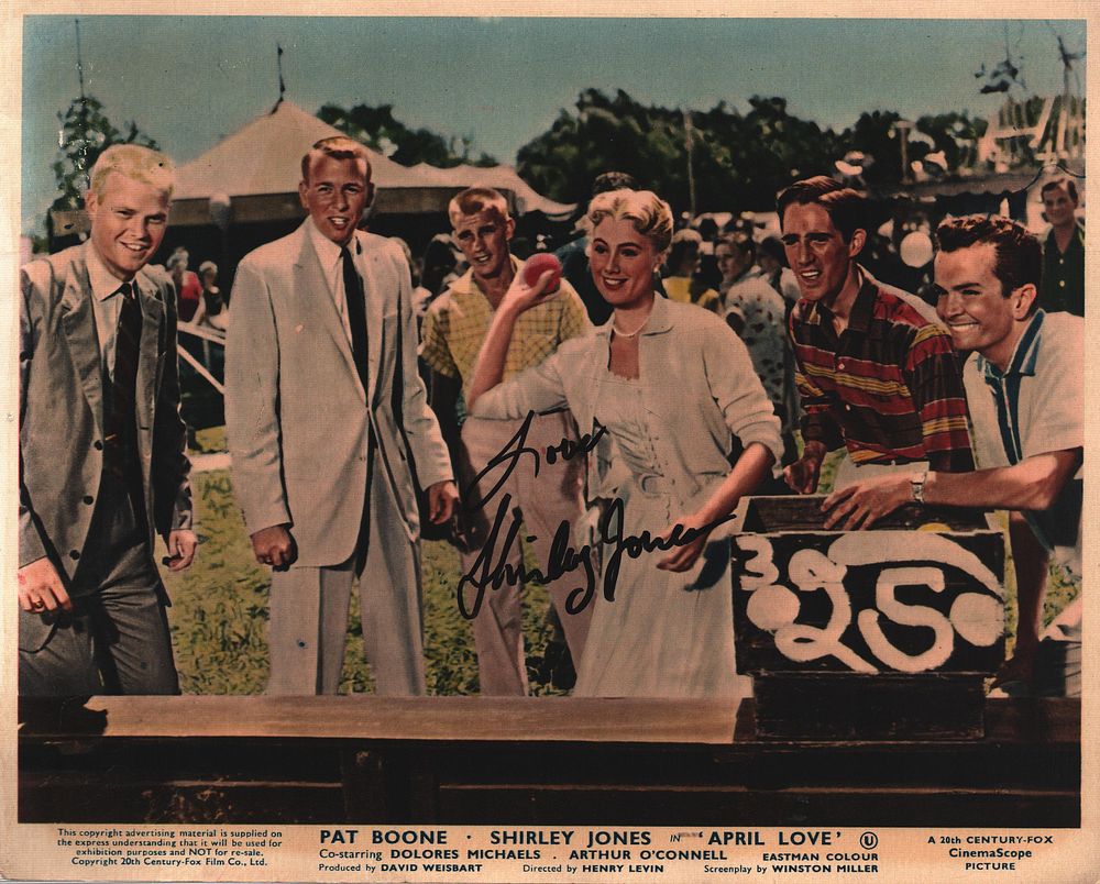 Lot 168: SHIRLEY JONES Actress signed ‘April Love’ 8x10 Lobby...