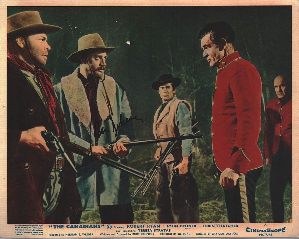 Lot 180: JOHN DEHNER (1915-1992) Actor signed vintage ‘The Canadians’...